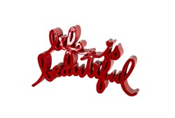 Life is Beautiful (Red) by Mr. Brainwash - Painted Resin Sculpture sized 12x7 inches. Available from Whitewall Galleries